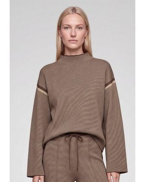MARC AUREL Strickpullover Mit Seitenstreifen - Braun