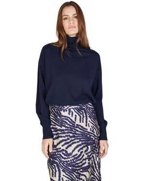 MARC AUREL Rollkragenpullover Feinstrick - Blau