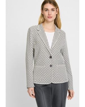 Olsen Kurzblazer aus Jacquard mit schimmernden Akzenten - Grau