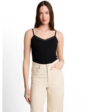 Tom Tailor Spaghettitop Sommertop Mit Spitze - Schwarz
