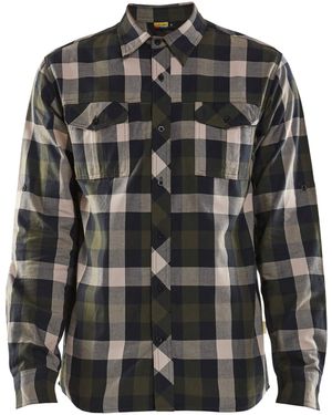BLÅKLADER Karohemd 3299 1152 FLANELL (1-tlg) - Schwarz