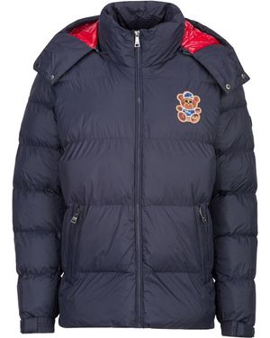 19V69 Italia by Versace JEFFREY Modische Regular Steppjacke mit Teddy-Patch auf der Brust - Blau