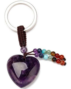 Firetti Schlüsselanhänger Schmuck Geschenk Herz, mit Edelsteinen - Lila