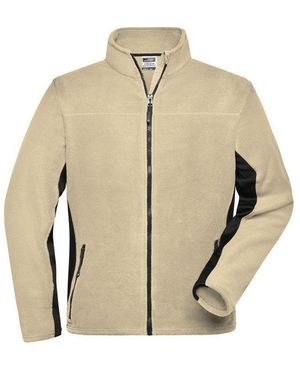 James & Nicholson Fleecejacke Herren Microfleecejacke Mit Softshelleinsätzen Jn842 Besonders Bequem Und Gleichzeitig Robust - Natur