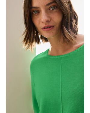 Cecil Strickpullover mit 3/4-Arm und Rundhals - Grün