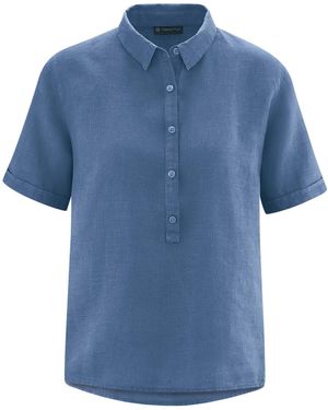 HempAge Hemdbluse DH165 100% Hanf Schlupfbluse - Blau