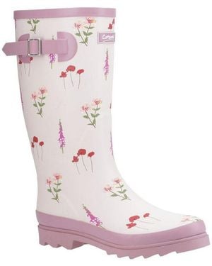 Cotswold Wildflower Tall Wellingtons Gummistiefel - Pink