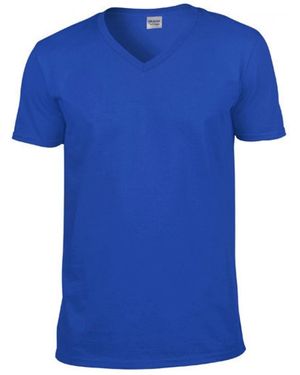 Gildan Softstyle V-Neck T-Shirt - Blau
