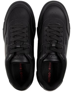 HUGO Yarrow Tenn Grpu Sneaker Mit Eingestanztem Markenschriftzug - Schwarz