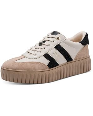 Marco Tozzi Plateausneaker Freizeitschuh, Halbschuh, Schnürer Im Retro-Look Und Eye-Catcher Sohle - Schwarz