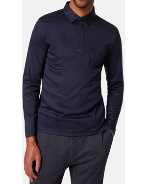Pierre Cardin Langarm-Poloshirt PoloKN /1, aus 100% mercerisierter Baumwolle - Blau