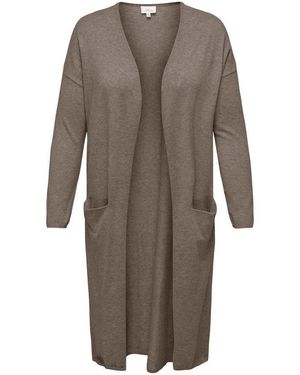 Only Carmakoma Strickjacke Carnew Esly Ls Open Long Cardigan Np Knt Viskosemischung - Braun