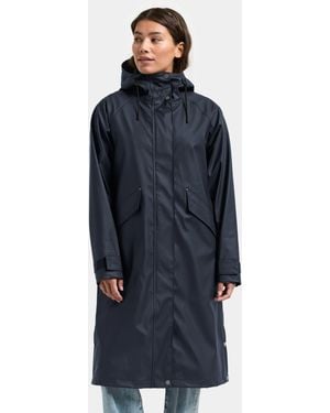 Didriksons Regenmantel Regenjacke Wasserdicht MELINDA Kapuze mit Taschen - Blau