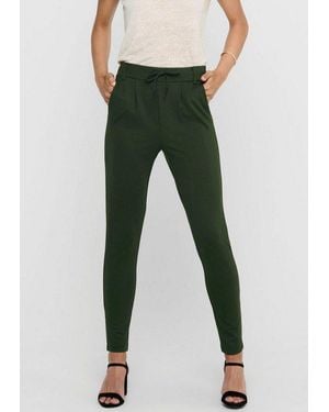 ONLY Jogger Pants Onlpoptrash – Joggerhose Mit Tunnelzugbund Und Stretch Casual, Milano Rib, Regular Fit, Viskosemischung - Grün