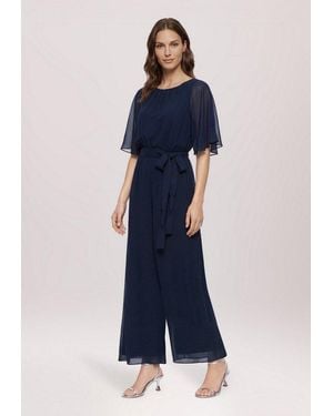 Vera Mont Overall Damen Mit Bindegürtel (1-Tlg) Design - Blau