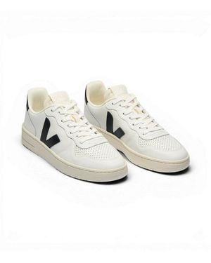 Veja V-10 Prime (Leder) Weiss/Schwarz Sneaker - Weiß