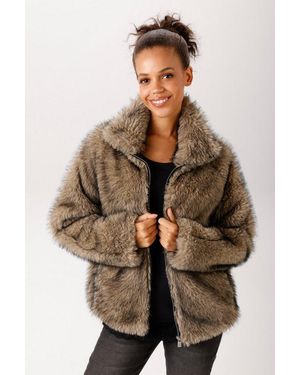 Aniston CASUAL Fellimitatjacke - Natur