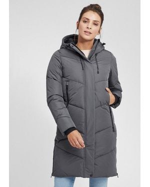Oxmo Steppmantel Oxjuna Steppjacke Parka Mit Kapuze Und Praktischen Taschen - Grau
