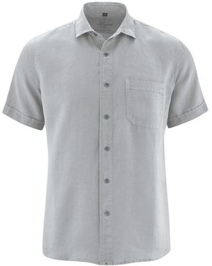 HempAge Langarmhemd DH047 100% Hanf Kurzarmhemd - Grau
