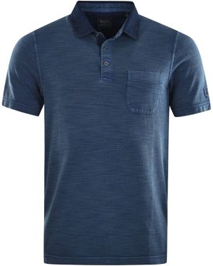 Hajo Poloshirt Popcorn-Struktur - Blau