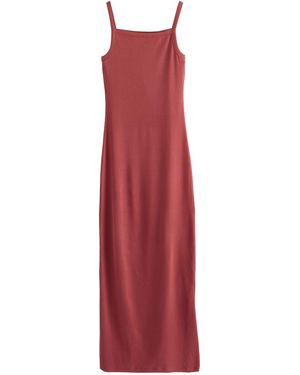 Next Ägerkleid Geripptes Maxikleid mit schmalen Trägern (1-tlg) - Rot