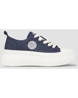 S.oliver Sneakers Sneaker Textil-Sneaker Mit Plateau-Sohle - Blau