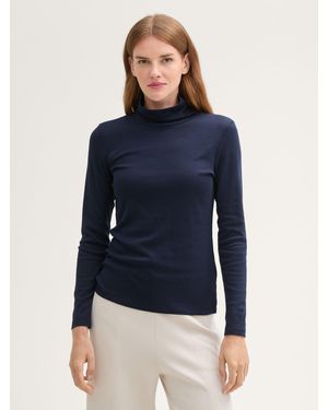 Tom Tailor Langarmshirt mit Rollkragen - Blau