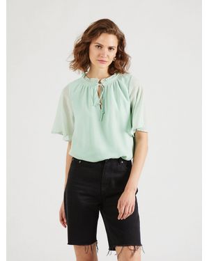 Vero Moda Kurzarmbluse VMEMILIE (1-tlg) Drapiert/gerafft - Grün