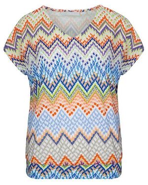 Bianca Kurzarmshirt – Lässiges Kurzarm-T-Shirt mit V-Ausschnitt - Grau