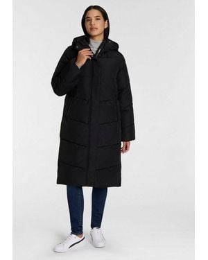ONLY Steppmantel Onlmegan Life Long Puffer Coat Cs Otw Verdeckter Zipper, Reißverschlusstaschen, Winddicht - Schwarz