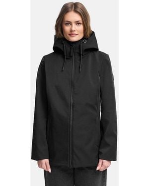 Marikoo Outdoorjacke Minaa Sportliche Outdoorjacke Mit Kapuze Und Hochschließenden Kragen - Schwarz
