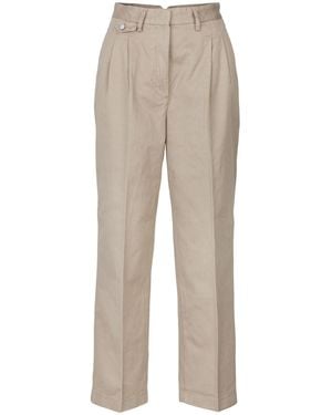 Replay Leinenhose COTTON LINEN CAVALRY TWILL - Natur