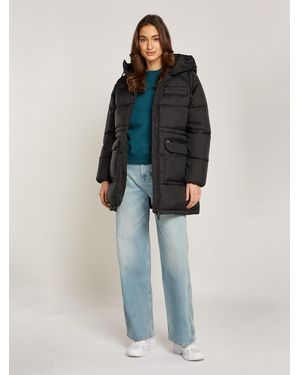 Tommy Hilfiger Steppjacke TJW MIDI ASPEN PUFFER mit Logostickerei - Blau