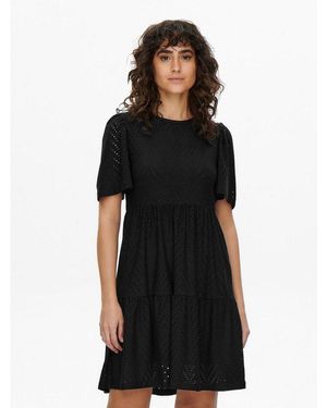 Jdy Minikleid Carla Cathinka S/S Dress Jrs Noos Kunstfaser, Regular Fit - Schwarz