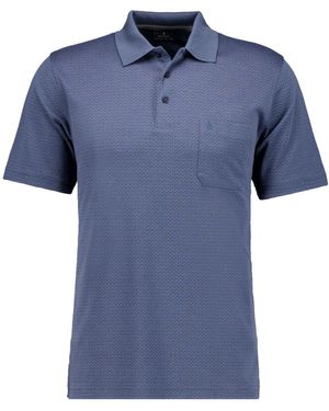 RAGMAN Poloshirt Softknit-Polo Jacquard - Blau