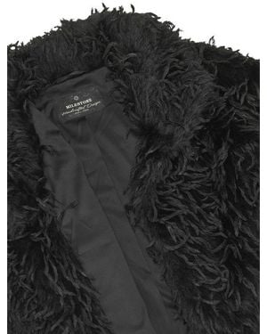 Milestone Fellimitatjacke Mswhitney Damen Kunstfelljacke Übergangsjacke - Schwarz