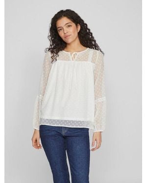 Vila Blusenshirt Viedee L/S Top - Weiß