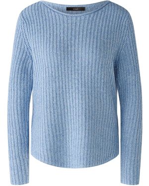 Ouí Rundhalspullover NAOLIN Pullover Baumwollmischung - Blau