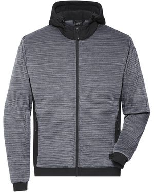 James & Nicholson Fleecejacke Hybrid Strickfleece Jacke - Grau