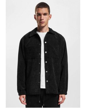 DEF Langarmhemd Cord Shirt - Schwarz