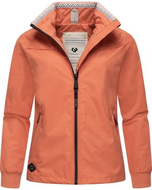 Ragwear Outdoorjacke Apola Wasserdichte Damen Übergangsjacke Mit Hohem Kragen - Orange