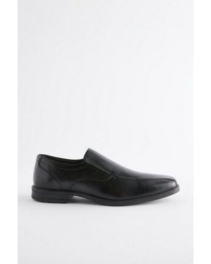 Next Schlupfschuhe Mit Ledereinsatz, Weite Passform Slipper - Schwarz
