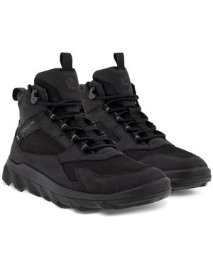Ecco Wanderschuhe Mx Mid Gtx (Premiumleder, Wasserdicht) Herren Sneaker - Schwarz