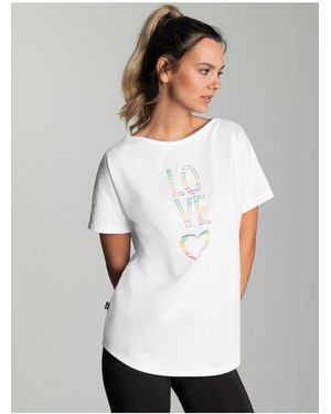 Trigema Oversized T-Shirt mit bunten Printmotiven (1-tlg) - Weiß