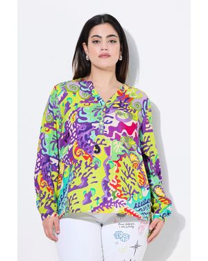 Angel of Style Satinbluse Bluse A-Linie Korallen-Druck - Lila