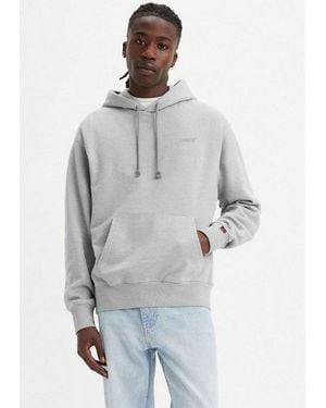 Levi's Hoodie The Authentic Hoodie Mit Kleiner Ton-In-Ton Logostickerei Auf Der Brust - Grau