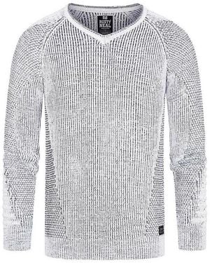 Rusty Neal Strickpullover Mit Ausgefallenem Strickmuster - Grau