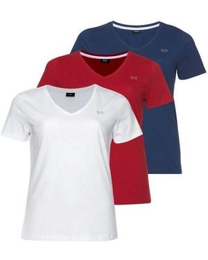 H.i.s. T-Shirt Essential-Basics (3Er-Pack) Figurumspielender Schnitt, Aus Baumwolle - Blau