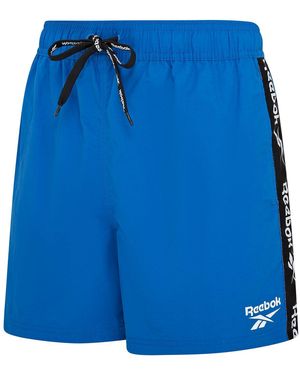 Reebok Badeshorts Duke Kordelzug und elastischem Bund, mit Logo, atmungsaktiv, basic - Blau