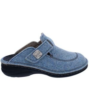 Finn Comfort Hausschuh Antholz 6572-482375, Wollfilz, Klettversc Pantoffel - Blau